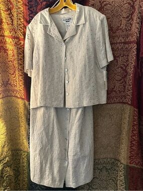 Plaza South Ivory Embroidered Two-Piece Set